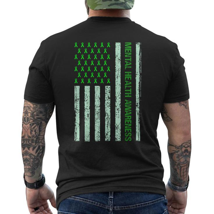 In May We Wear Green Mental Health Awareness Month Men's Back Print T-shirt