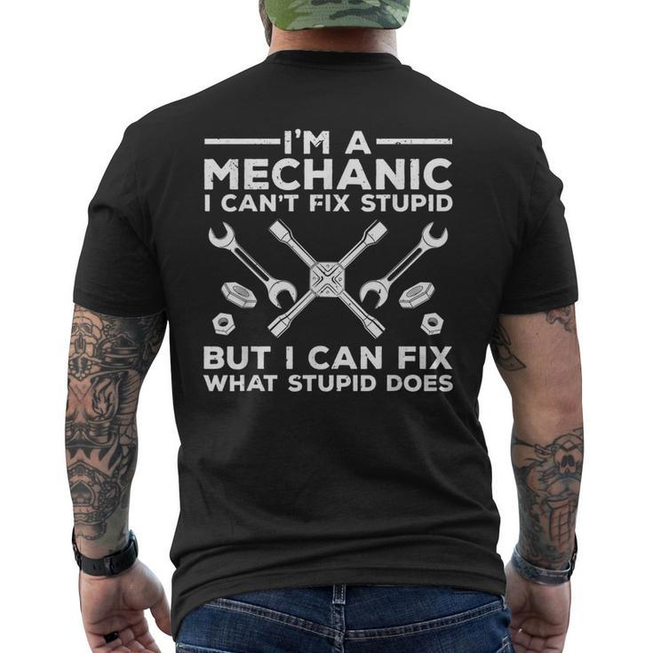 Mechanic For Men Dad Car Auto Diesel Automobile Garage Men's Back Print T-shirt