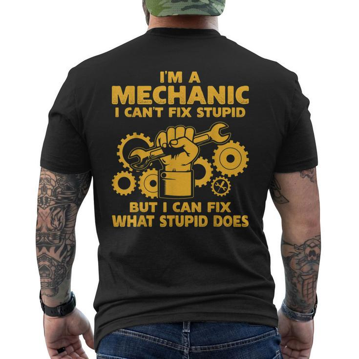 Mechanic For Men Women Dad Car Auto Mechanic Engineer Men's Back Print T-shirt