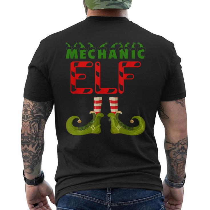 Mechanic Elf Funny Group Matching Family Christmas Pyjamas Mens Back Print T-shirt