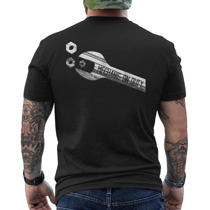 Mechanic On Duty Wrench And Nuts Mens Back Print T-shirt