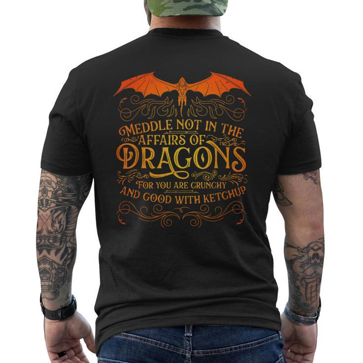 Meddle Not Affairs Dragons Mens Dragon Men's Back Print T-shirt