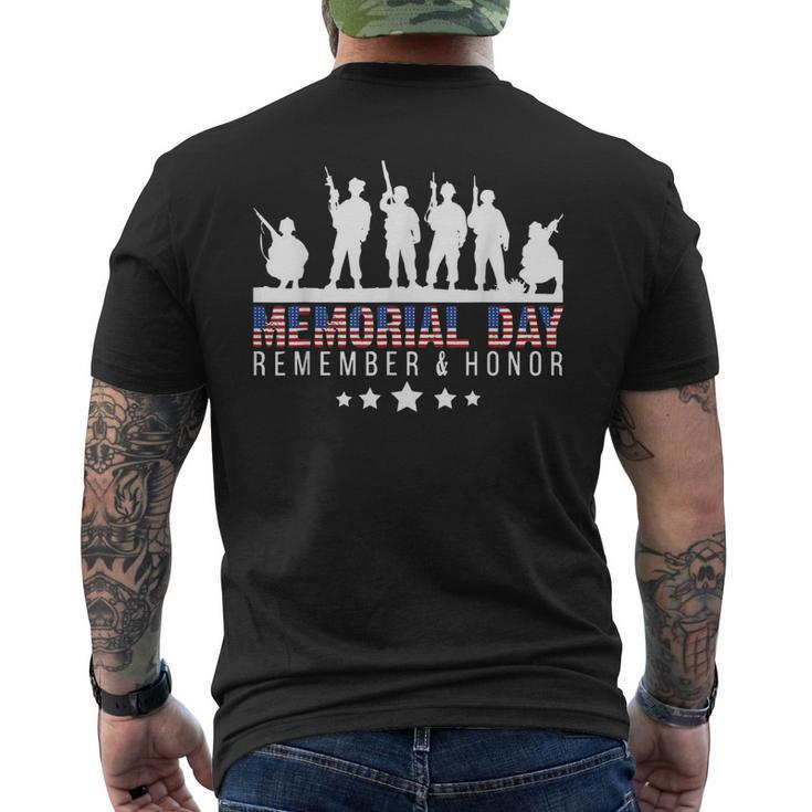 Memorial Day Remember Honor Veteran Usa Flag Pateriot Army Men's Back Print T-shirt