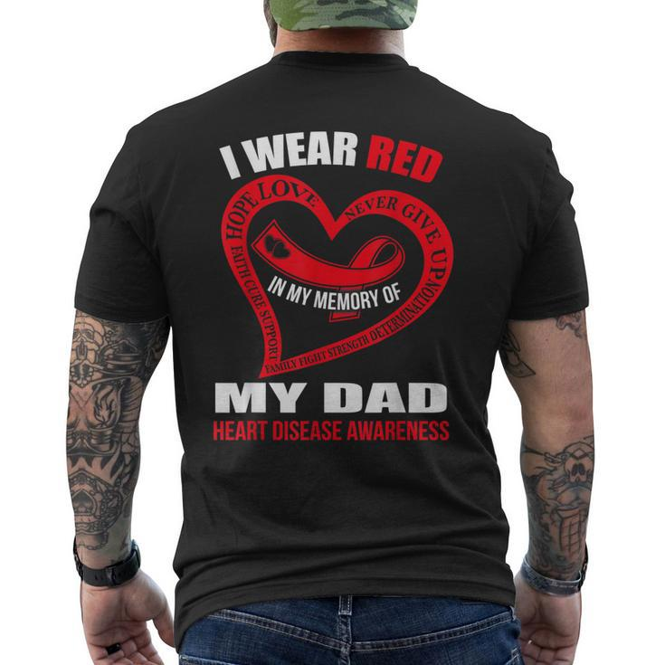 In My Memory Of My Dad Heart Disease Awareness Men's Back Print T-shirt