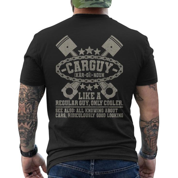 Mens Car Guy Definition Retro Dad Men Vintage Man Funny Mechanic  Mens Back Print T-shirt