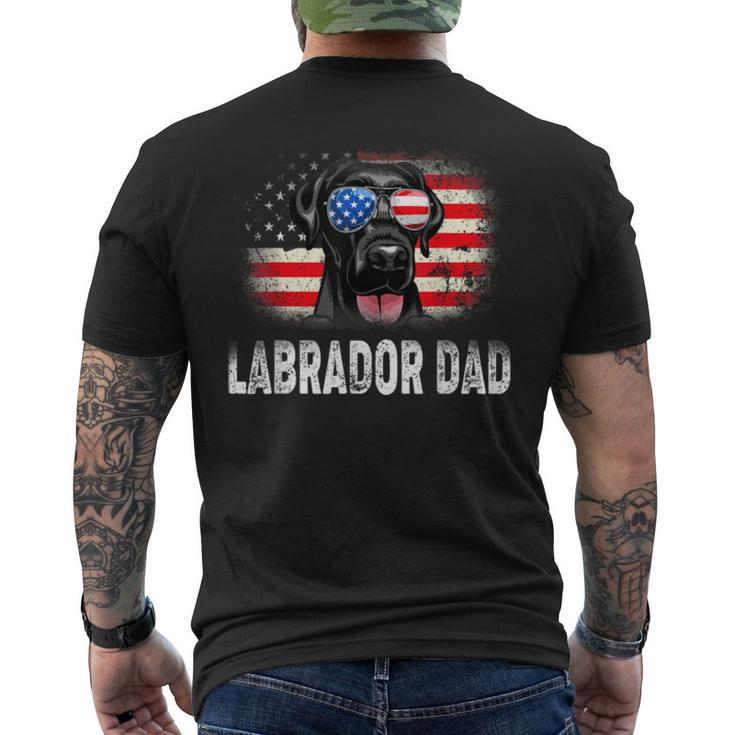 Mens Fun Labrador Dad American Flag Father’S Day  Bbmxzvq Men's Crewneck Short Sleeve Back Print T-shirt