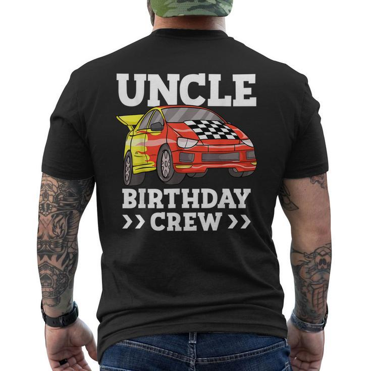 Mens Uncle Birthday Crew Race Car Racing Car Theme  Mens Back Print T-shirt