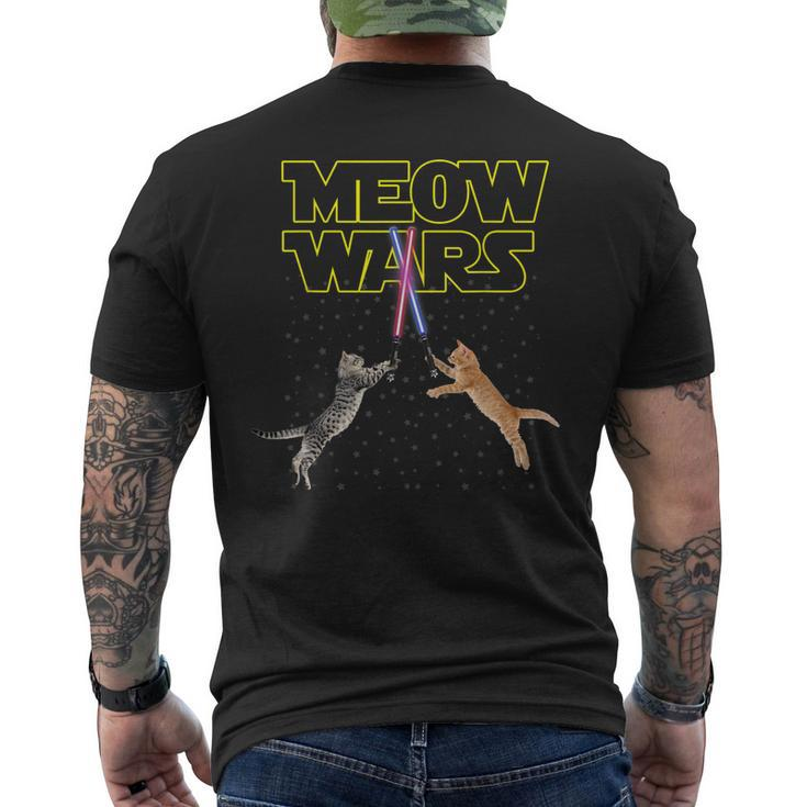 Meow Wars Cat For Cats Lovers S Men's Back Print T-shirt
