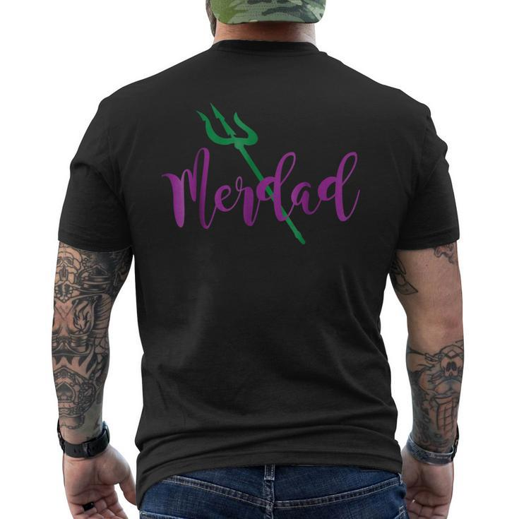 Mens Merdad Matching Mermaid Family Cool Shirts Father Day Men's Back Print T-shirt