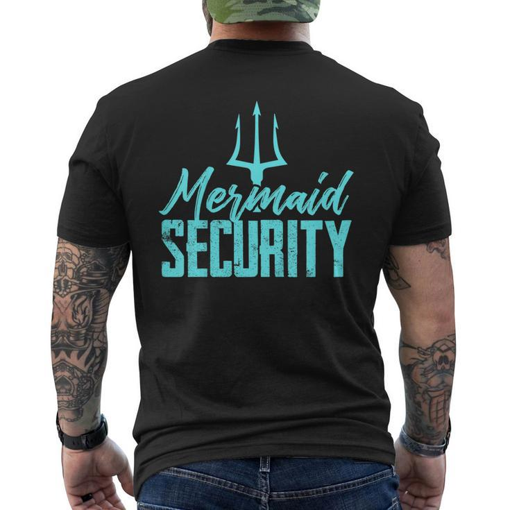 Mermaid Birthday Security Party T Shirt Dad Men's Back Print T-shirt