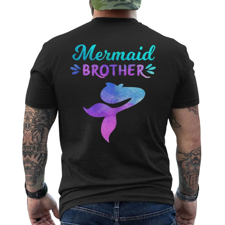 Mens Mermaid Brother Mermaid Birthday Party Shirts Men's Back Print T-shirt