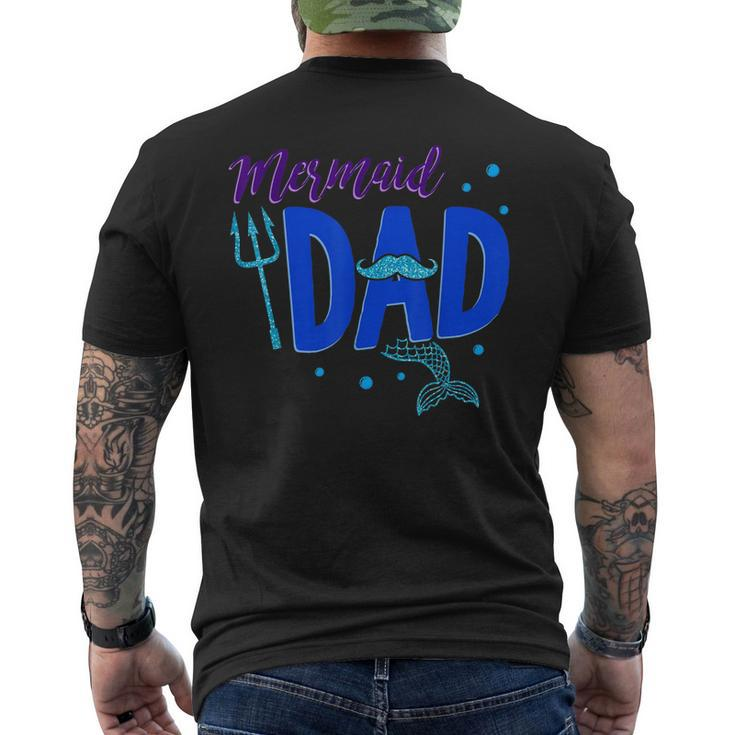 Mens Mermaid Dad Father Sea Lover T Shirt Matching Birthday Men's Back Print T-shirt