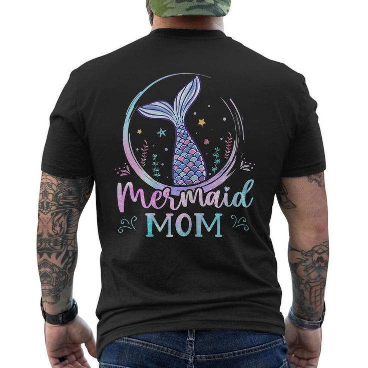 Womens Mermaid Mom Birthday Mermaid Family Matching Party Squad Men's Back Print T-shirt