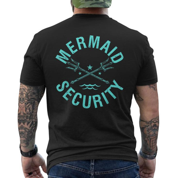 Mermaid Security Birthday Party Mer Dad Merman Men's Back Print T-shirt