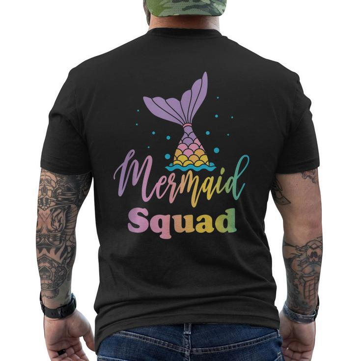 Mermaid Squad Birthday Party Girls Men's Back Print T-shirt