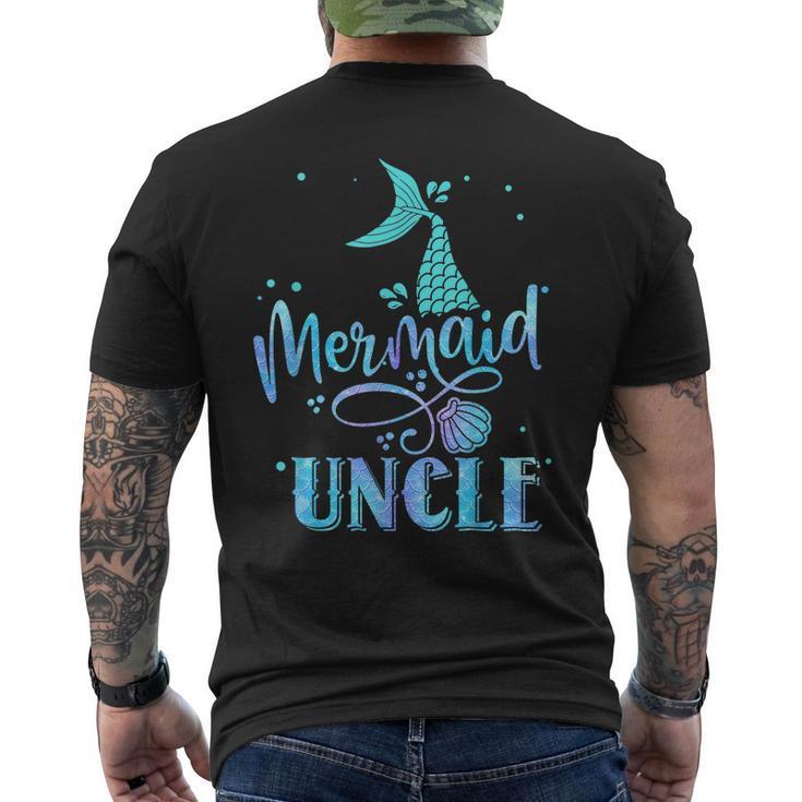 Mermaid Uncle Merman Family Matching Party Squad Men's Back Print T-shirt