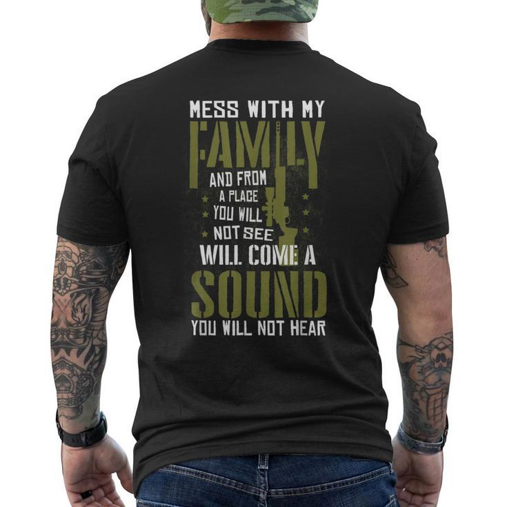 Mess With My Family - Sniper Sound - Military Family Men's T-shirt Back Print