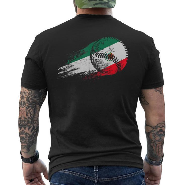 Mexican Baseball Player Mexico Flag Baseball Lover Men's Back Print T-shirt