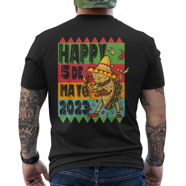 Mexican Fiesta Cinco De Mayo Taco Sombrero Men's Back Print T-shirt