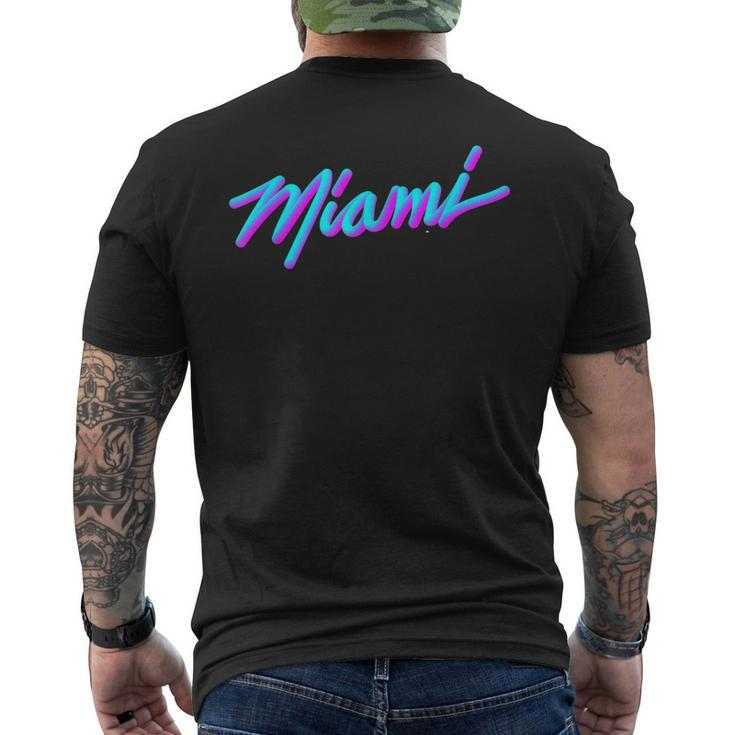 Miami - Vaperwave Synthwave 80S Style Retro Men's Back Print T-shirt