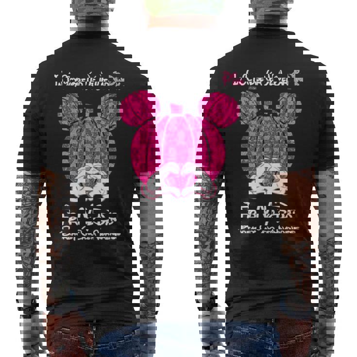 Mickey Mouse Pumpkin In October We Wear Pink For My Dad Breast Cancer Awareness Men's Back Print T-shirt