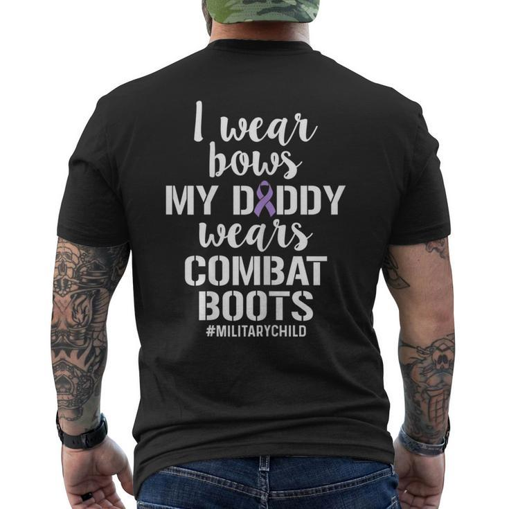 Military Child Month Purple Up Daddy Boots Pride T Men's Back Print T-shirt