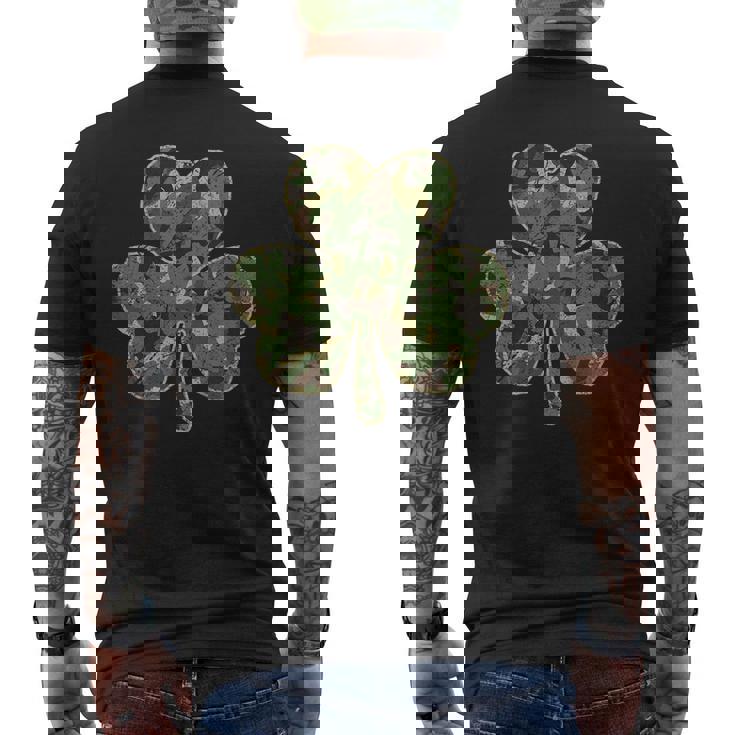 Military Family - St Patricks Day Camo Shamrock Camouflage Men's Back Print T-shirt