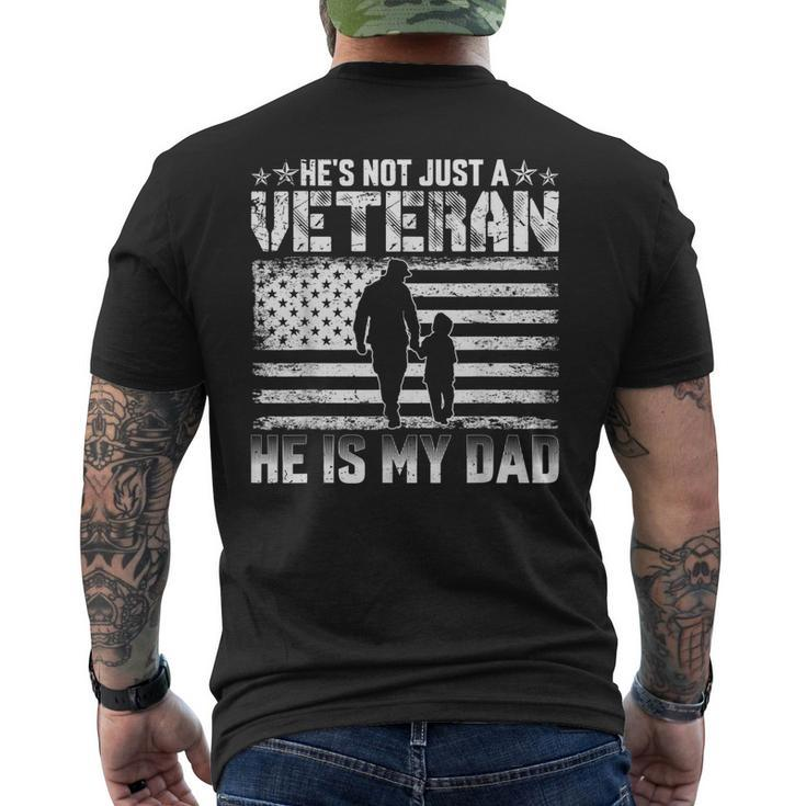Military Family Veteran Support My Dad Us Veteran Patriotic Men's T-shirt Back Print