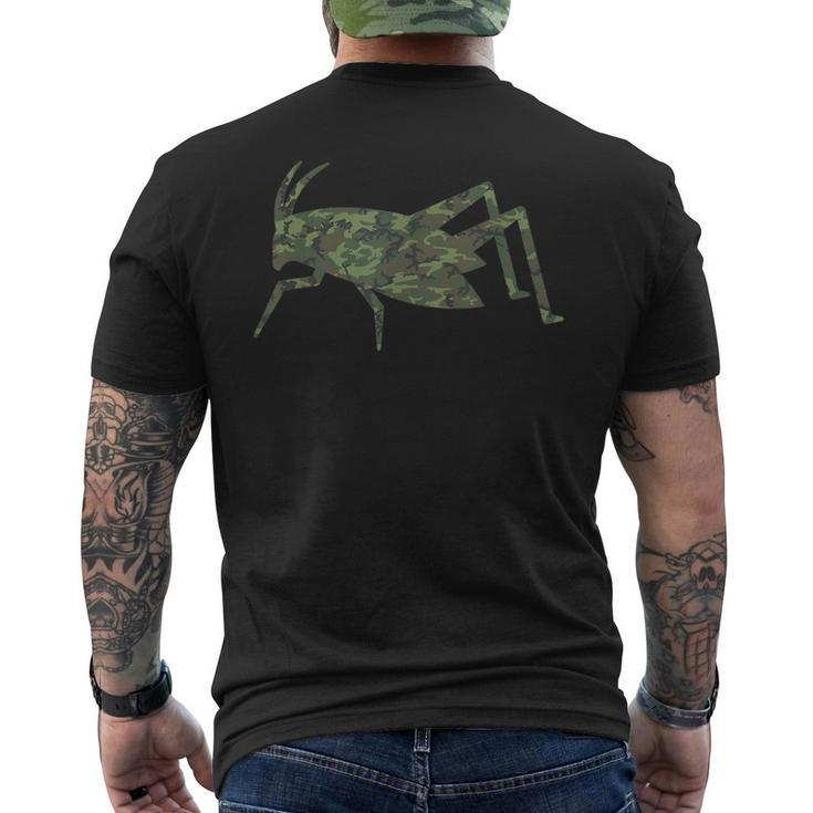 Military Grasshopper Camo Print Us Katydid Veteran Men Men's Back Print T-shirt