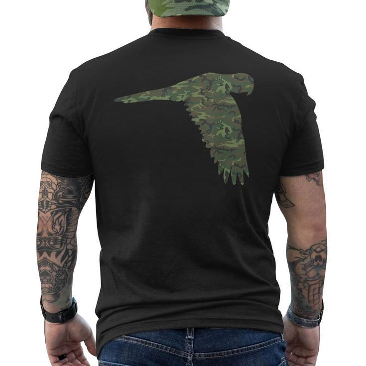 Military Macaw Camo Print Us Parrot Bird Veteran Men Men's T-shirt Back Print