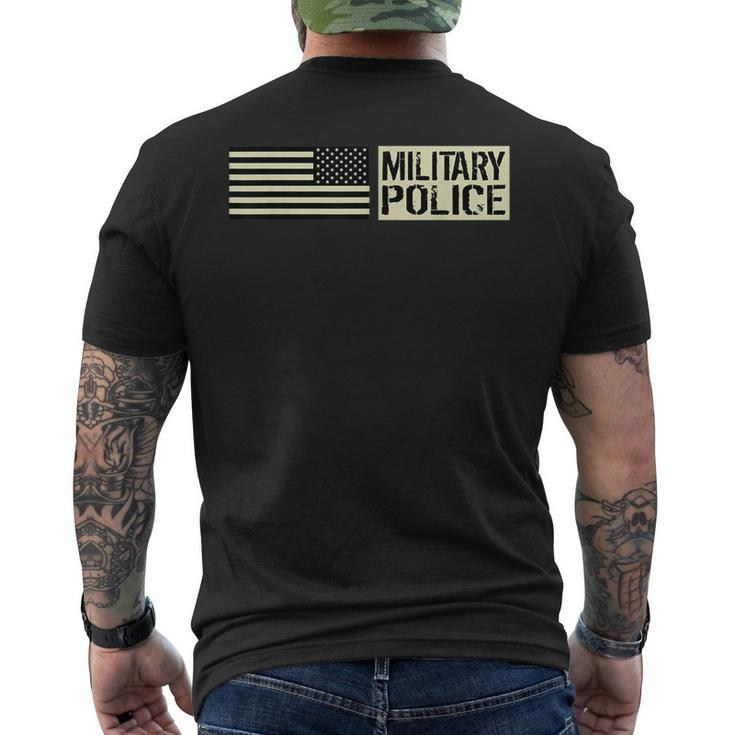 Military Police Flag America Mp Army Veteran Mens Back Print T-shirt