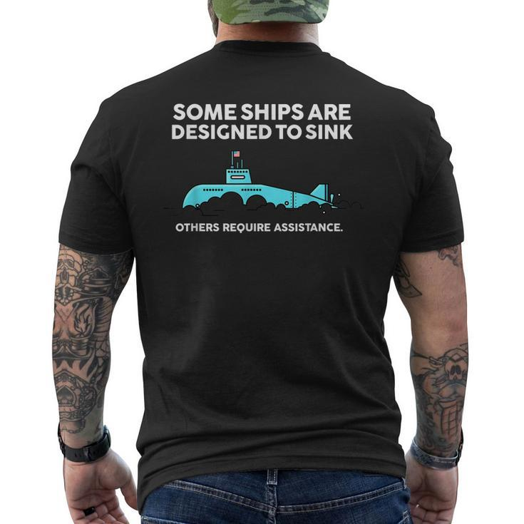 Military Submarine Veteran Gift Us Submarine Sink Mens Back Print T-shirt