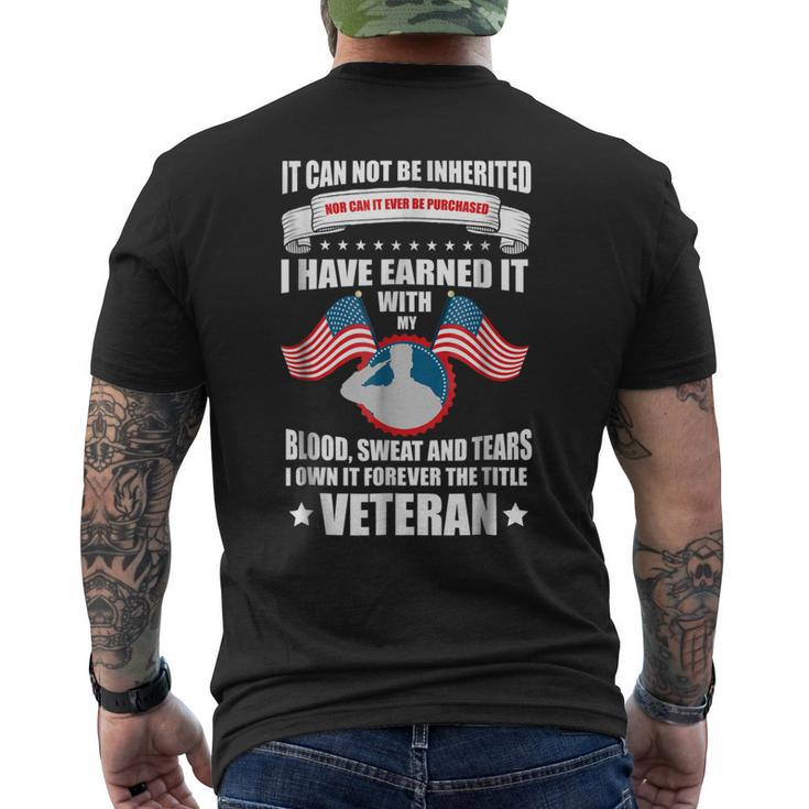 Military Veteran I Own The Title Forever Men's Back Print T-shirt