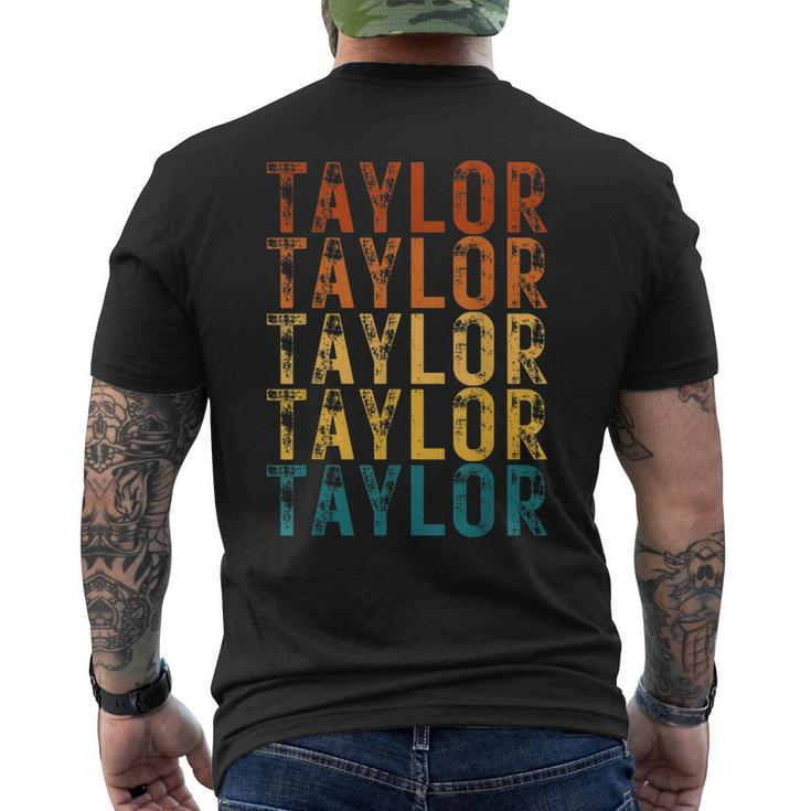 Modern Repeated Text First Name Taylor Men's Back Print T-shirt