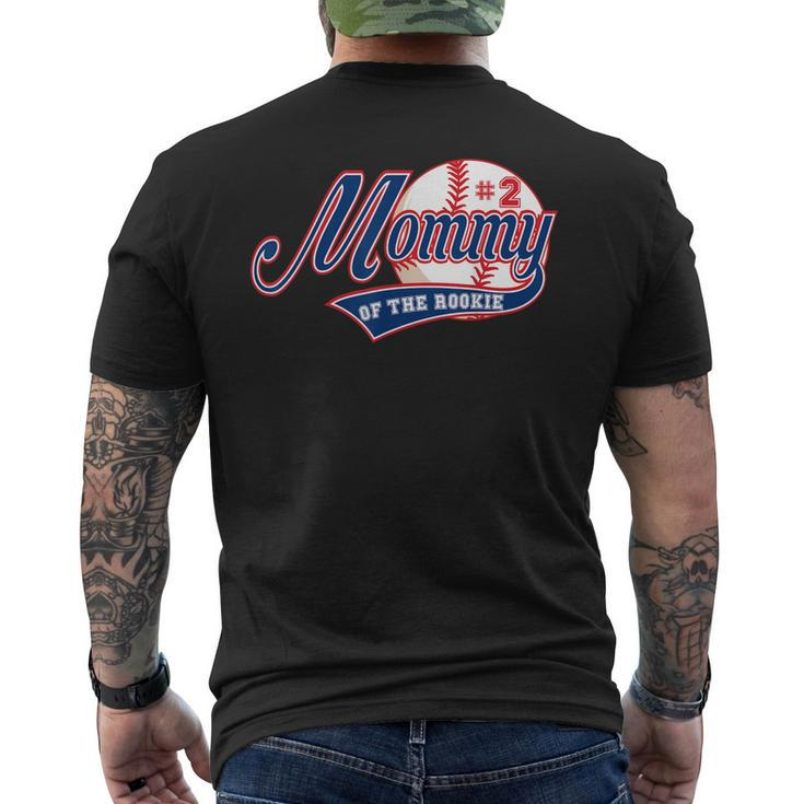 Mommy Of Rookie 2Nd Birthday Baseball Theme Matching Party Men's Back Print T-shirt