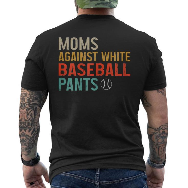 Moms Against White Baseball Pants Baseball Men's Back Print T-shirt