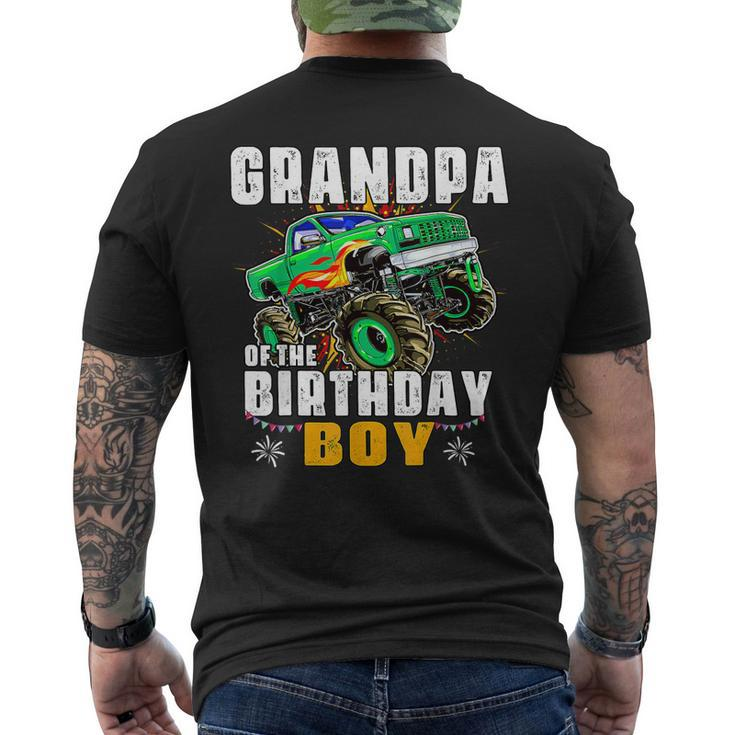 Monster Truck Family Matching Grandpa Of The Birthday Boy Mens Back Print T-shirt