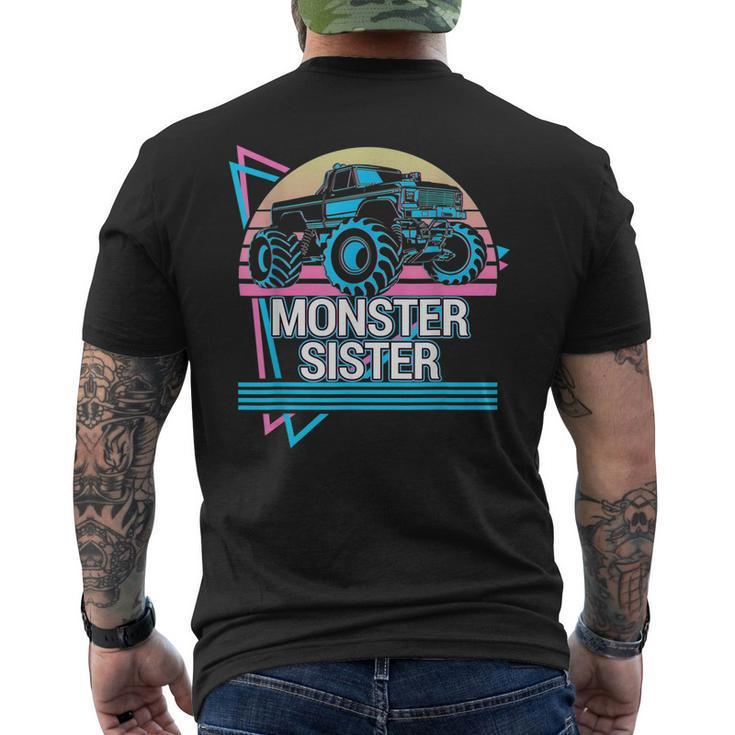 Monster Truck Sister Retro Vintage Monster Truck Men's Back Print T-shirt