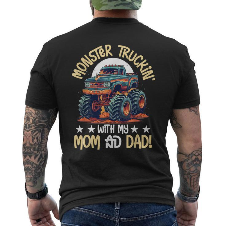Monster Truck Toddler Monster Truckin With My Mom And Dad Mens Back Print T-shirt