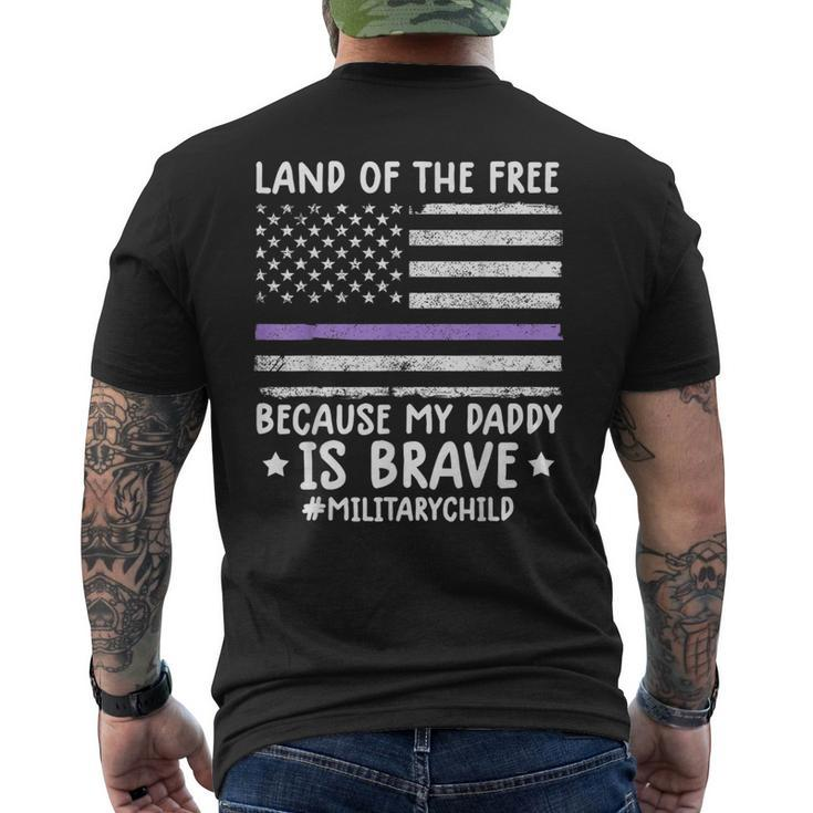 Month Of The Military Land Of Free Because My Daddy Is Brave Mens Back Print T-shirt