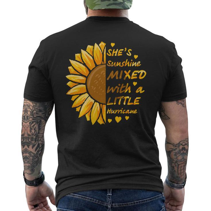 Mother Grandma Shes Sunshine Mixed With A Little Hurricane Sunflower Funny Mom Grandmother Men's Crewneck Short Sleeve Back Print T-shirt