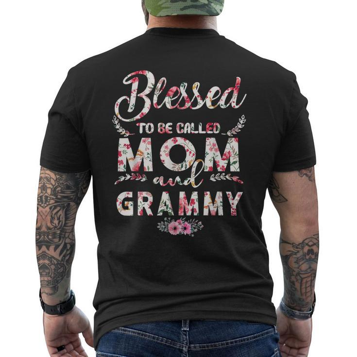 Mother Grandma Womens Blessed To Be Called Mom And Grammy Mothers D 516 Mom Grandmother Men's Crewneck Short Sleeve Back Print T-shirt