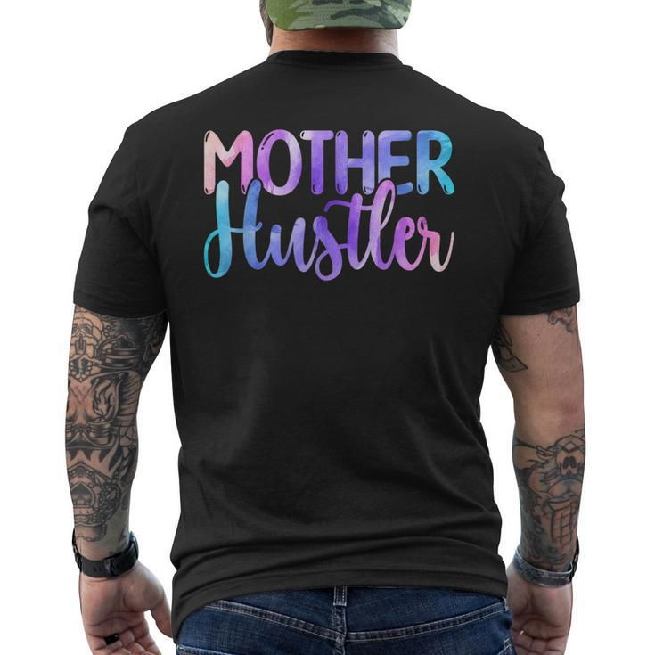 Mother Hustler - Entrepreneur Mom Watercolor Men's Back Print T-shirt