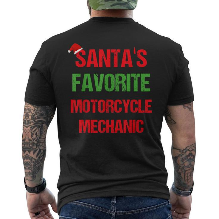 Motorcycle Mechanic Funny Pajama Christmas Gift Mens Back Print T-shirt