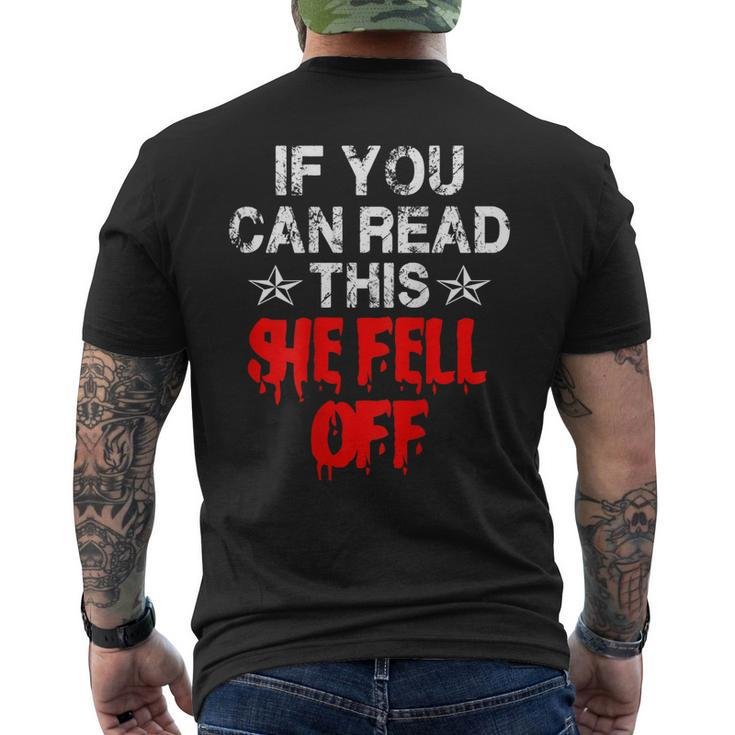 Motorcycle T If You Can Read This She Fell Off Men's Back Print T-shirt