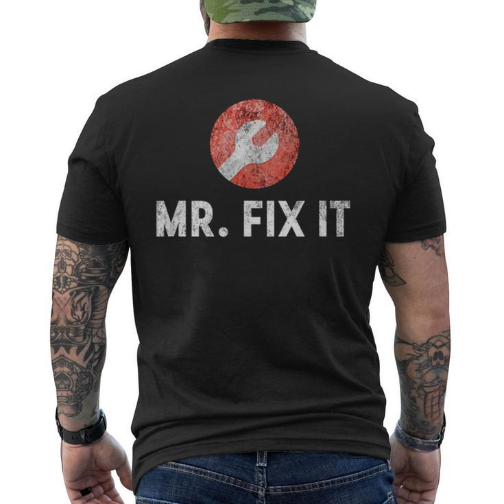 Mr Fix It Plumber For Dad Men's Back Print T-shirt