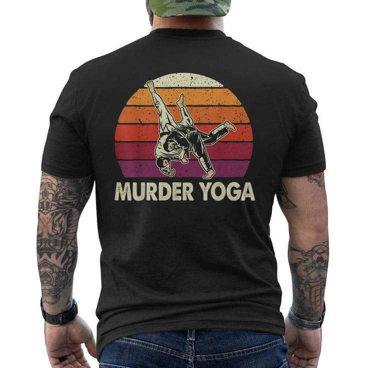 Murder Yoga Jiu Jitsu Grappler Martial Arts Coach Bjj Men's Back Print T-shirt
