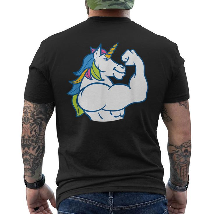 Muscular Unicorn Magical Fitness Bodybuilder Dad Men's Back Print T-shirt