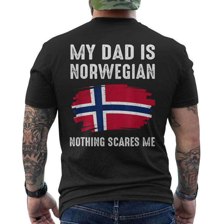 My Dad Is Norwegian Norway Pride Flag Heritage Roots Mens Back Print T-shirt