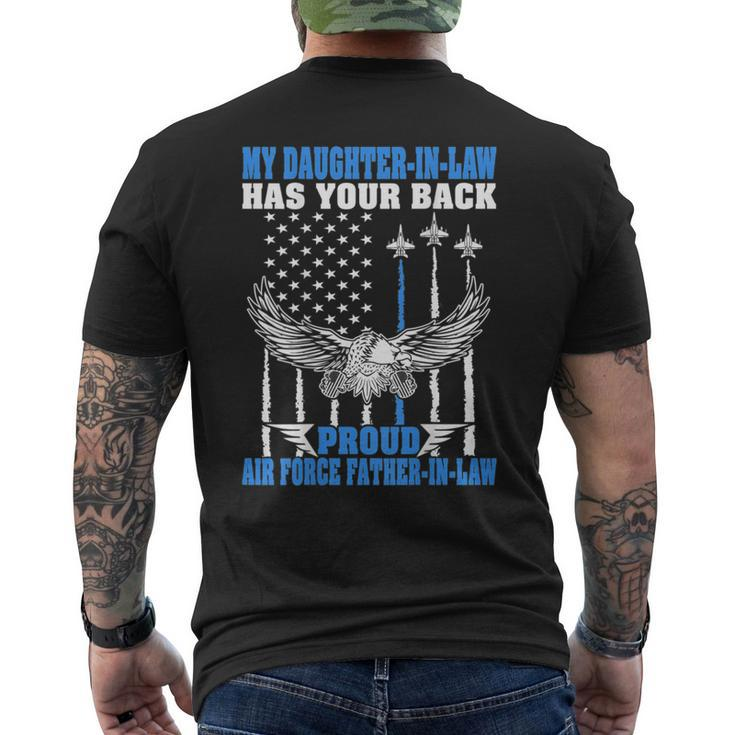 My Daughterinlaw Has Your Back Air Force Fatherinlaw Gift For Mens Mens Back Print T-shirt
